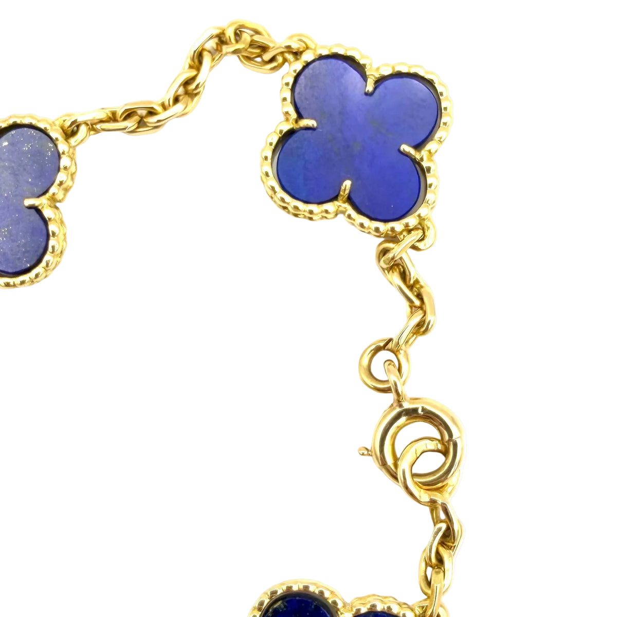 Collier Sautoir VAN CLEEF & ARPELS Vintage Alhambra en or jaune et lapis-lazuli