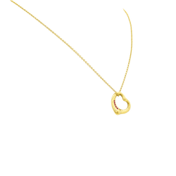 Collier Pendentif TIFFANY & CO X ELSA PERETTI "Open Heart" en or jaune et rubis