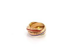 Bague Alliance HERMÉS Trinity en or jaune et émail