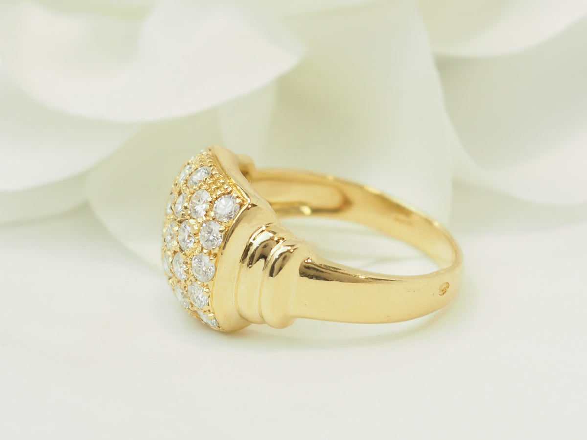 Bague Pavée en or jaune et diamants