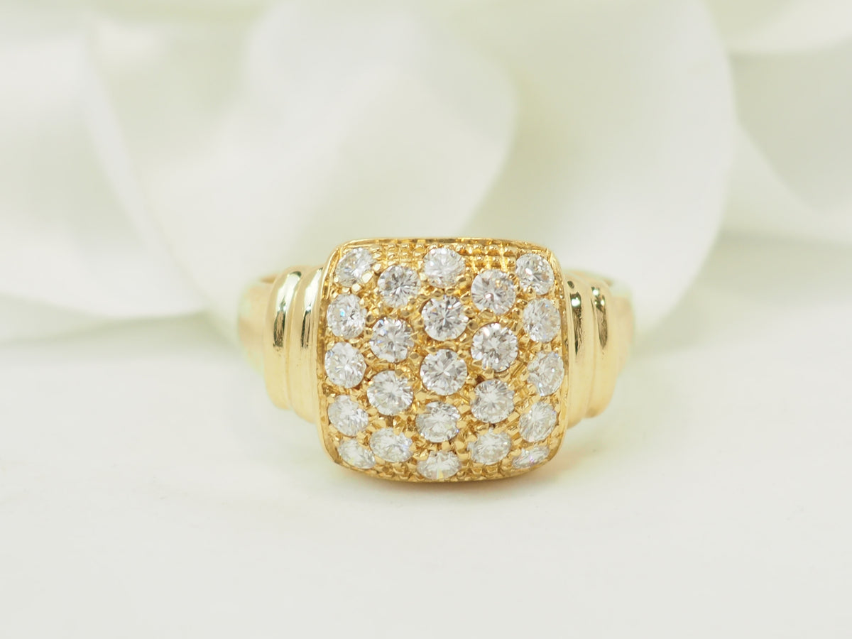 Bague Pavée en or jaune et diamants