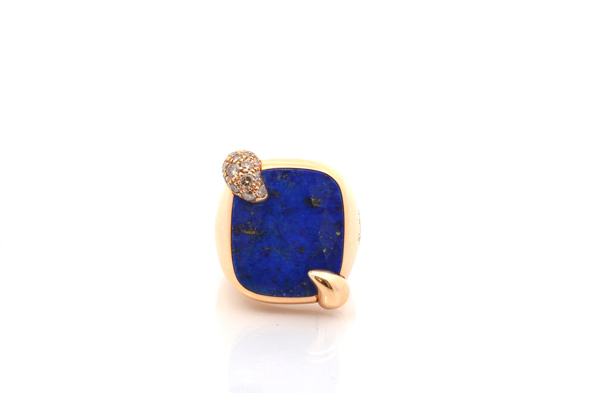 Bague Cocktail POMELLATO "Ritratto" en or jaune, lapis-lazuli et diamants