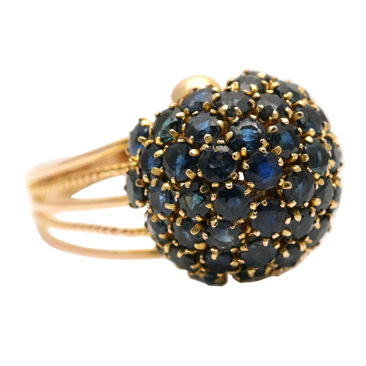 Bague Dôme en or jaune et saphirs