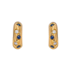 Boucles d'oreilles Créoles  Or jaune Saphir