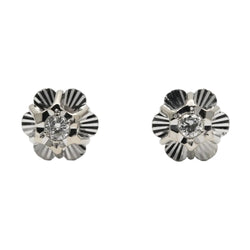 Boucles d'oreilles Puces en or blanc et diamants