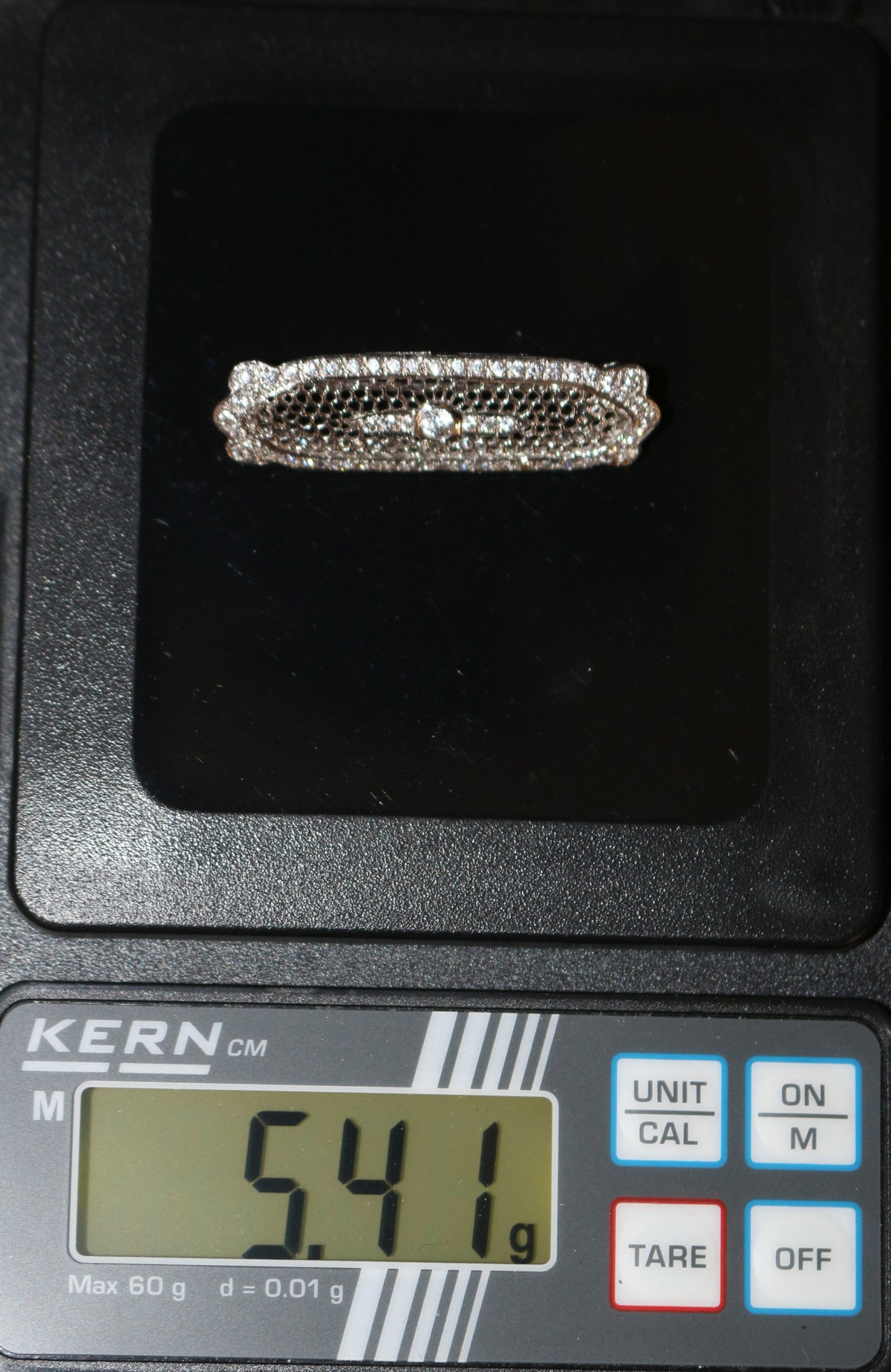 Broche Barrette Art Déco en or blanc et diamant