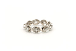 Bague Alliance en blanc, or jaune et diamants