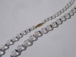 Collier Art Déco en cristal de roche et améthyste