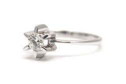 Bague Solitaire en or blanc et diamant