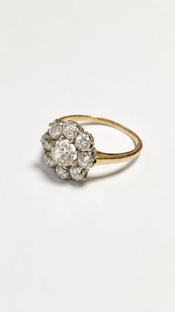 Bague Marguerite en or jaune et diamants