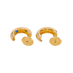 Boucles d'oreilles Créoles  Or jaune Saphir