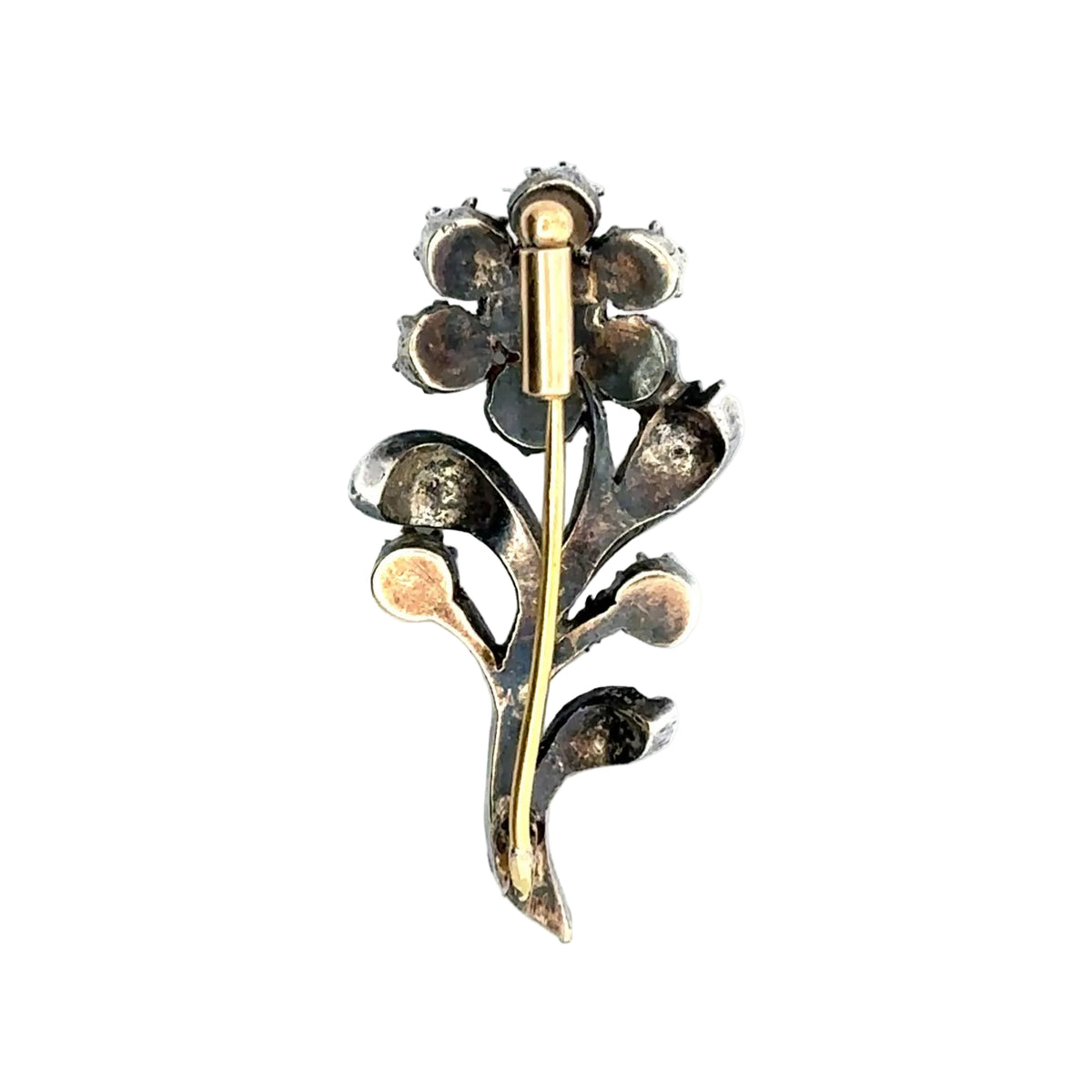 Broche en or jaune, argent, saphirs et diamants