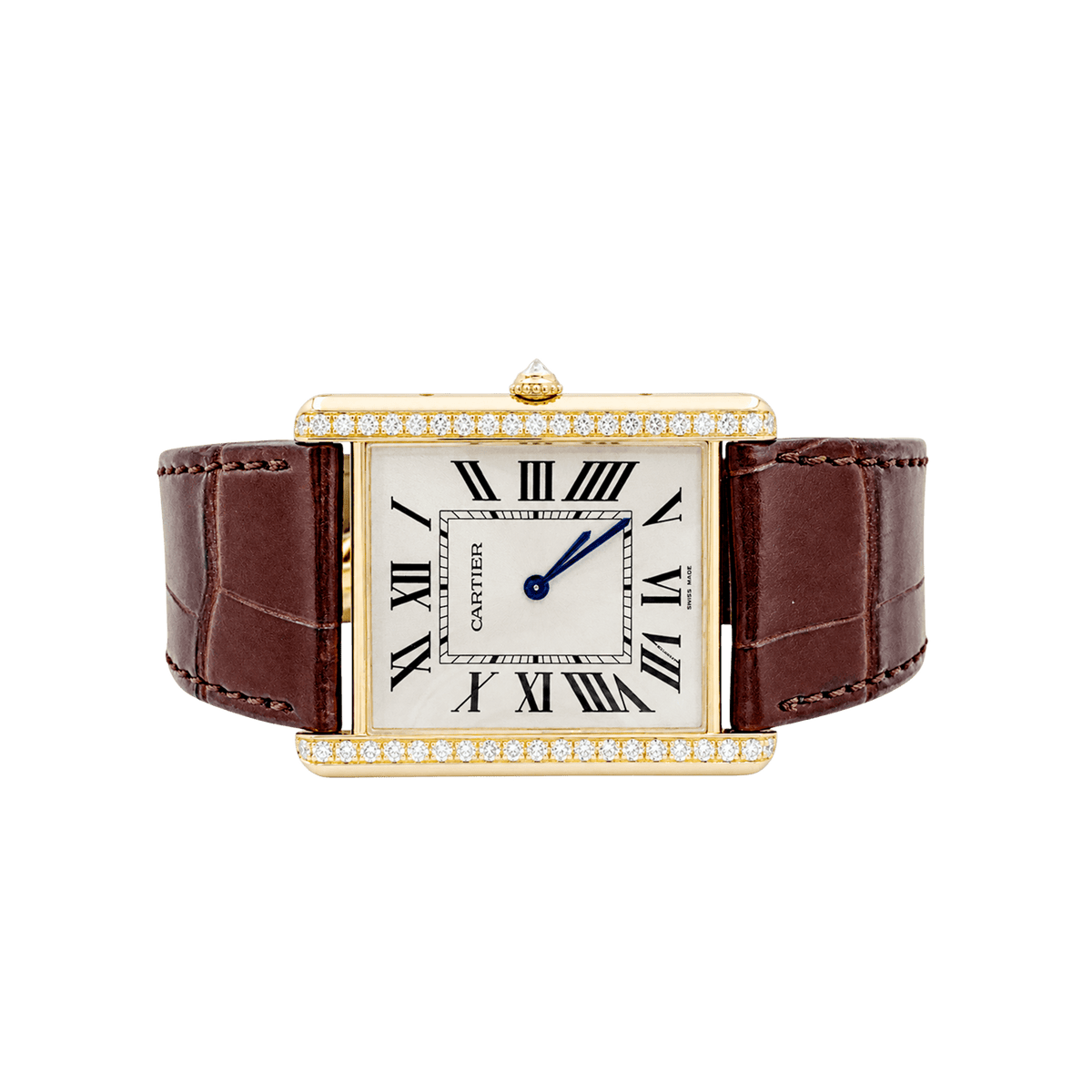 Montre CARTIER "Tank Louis Cartier" XL en or rose, acier et diamants