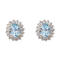 Boucles d'oreilles Puces Or jaune Topaze