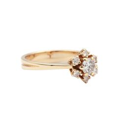 Bague Marguerite en or jaune et diamants