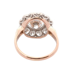 Bague Marguerite en or rose, platine et diamants
