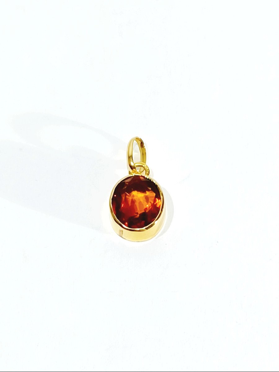 Pendentif en or jaune et citrine