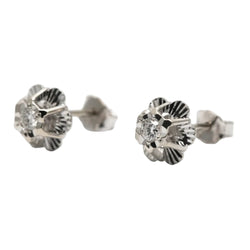 Boucles d'oreilles Puces en or blanc et diamants