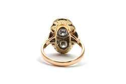 Bague Trilogie en or blanc, or jaune et diamants