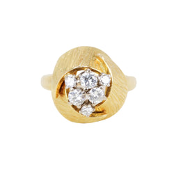 Bague Dôme en or jaune et diamants