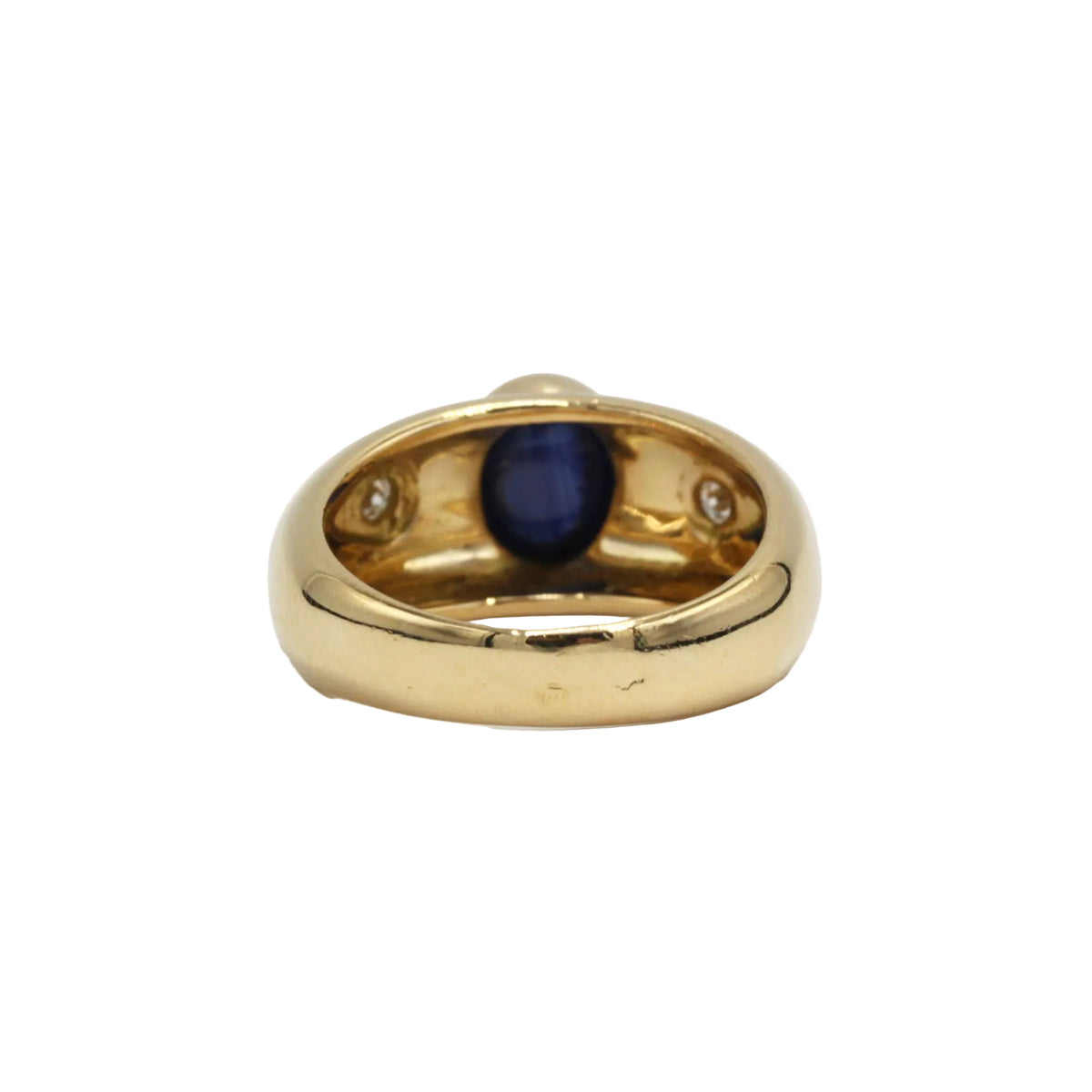 Bague Jonc en or jaune, saphir et diamants