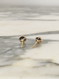 Boucles d'oreilles Puces en or jaune et saphirs