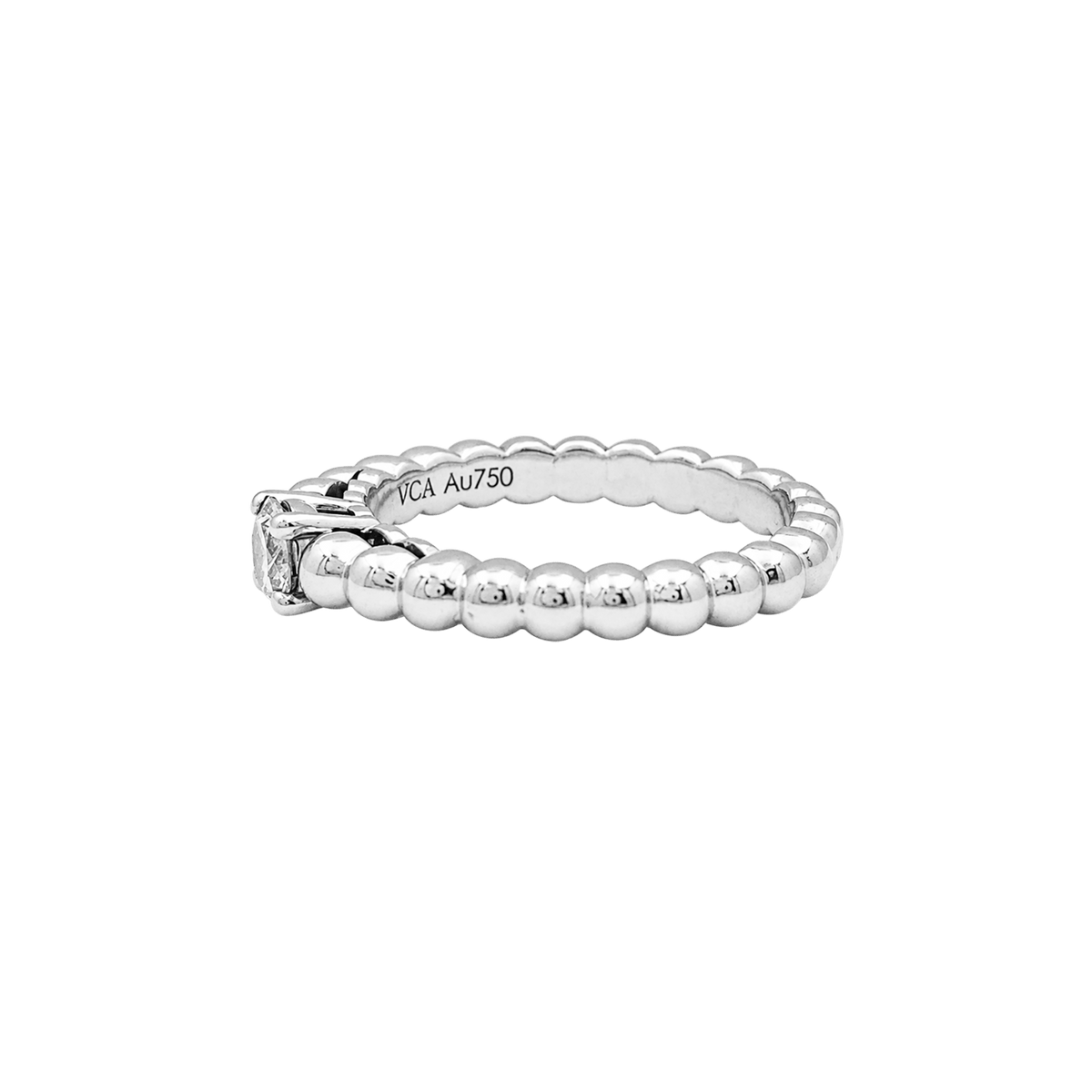 Bague Solitaire VAN CLEEF & ARPELS Solitaire Perlée en or blanc et diamant