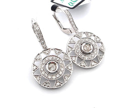Boucles d'oreilles Pendantes en or blanc et diamants