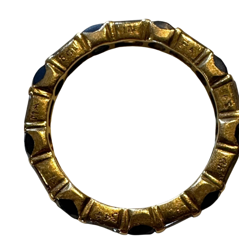 Bague Alliance MAUBOUSSIN en or jaune, saphirs et diamants