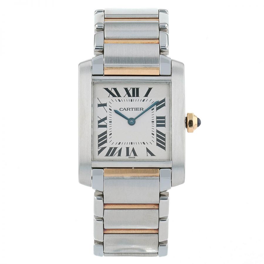 Montre CARTIER Tank française en or jaune et acier