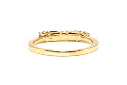 Bague Alliance en or jaune, saphirs et diamants