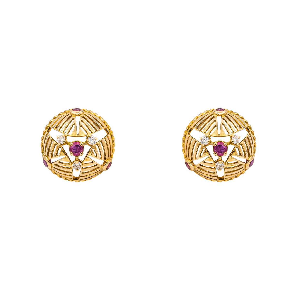 Gübelin Boucles d'oreilles Clips Or jaune Rubis