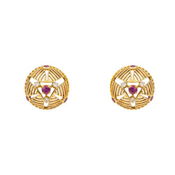 Gübelin Boucles d'oreilles Clips Or jaune Rubis