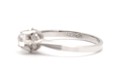 Bague Solitaire en or blanc et saphir