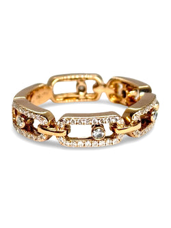 Bague Pavée MESSIKA Move Link en or rose et diamants