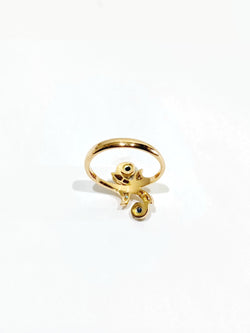 Bague Toi et Moi en or jaune, saphir, et diamants