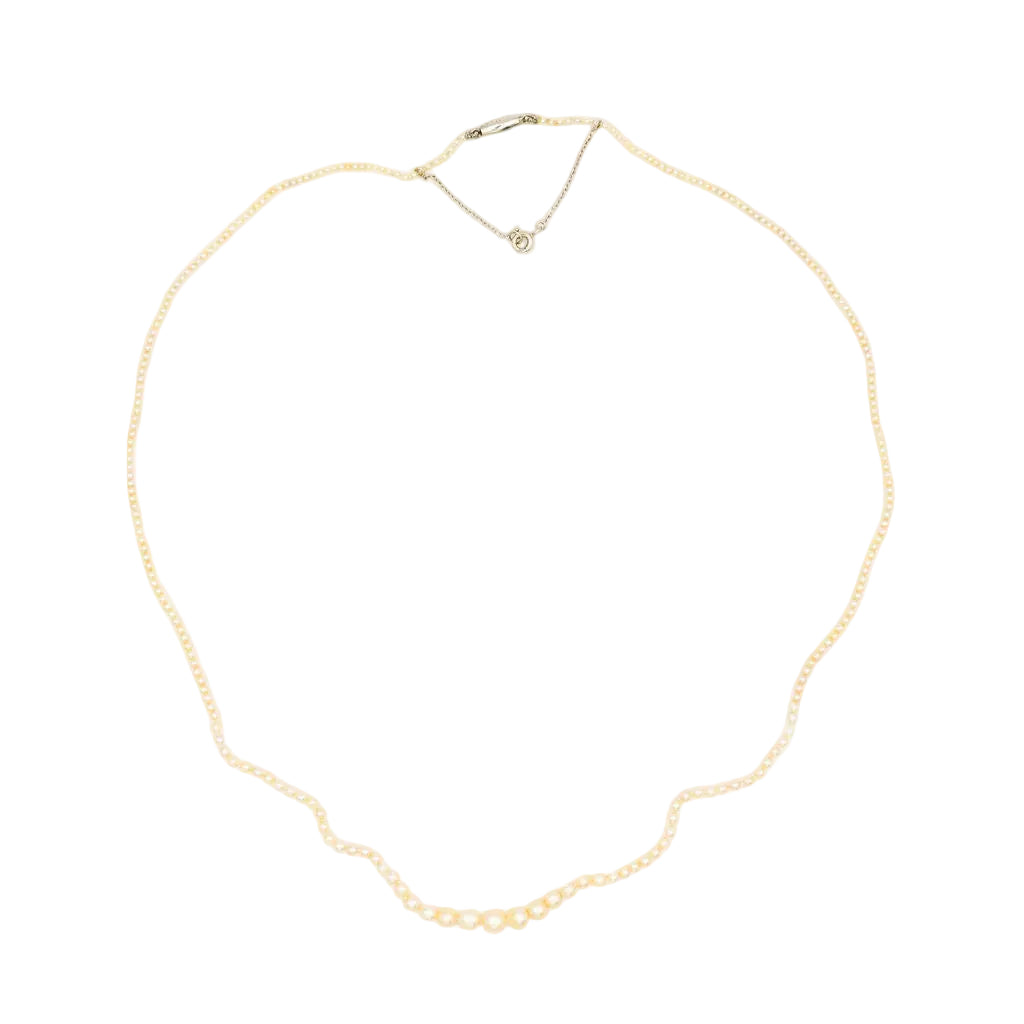 Collier de Perles en perles fines et or blanc