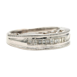 Bague Jonc en or blanc et diamants
