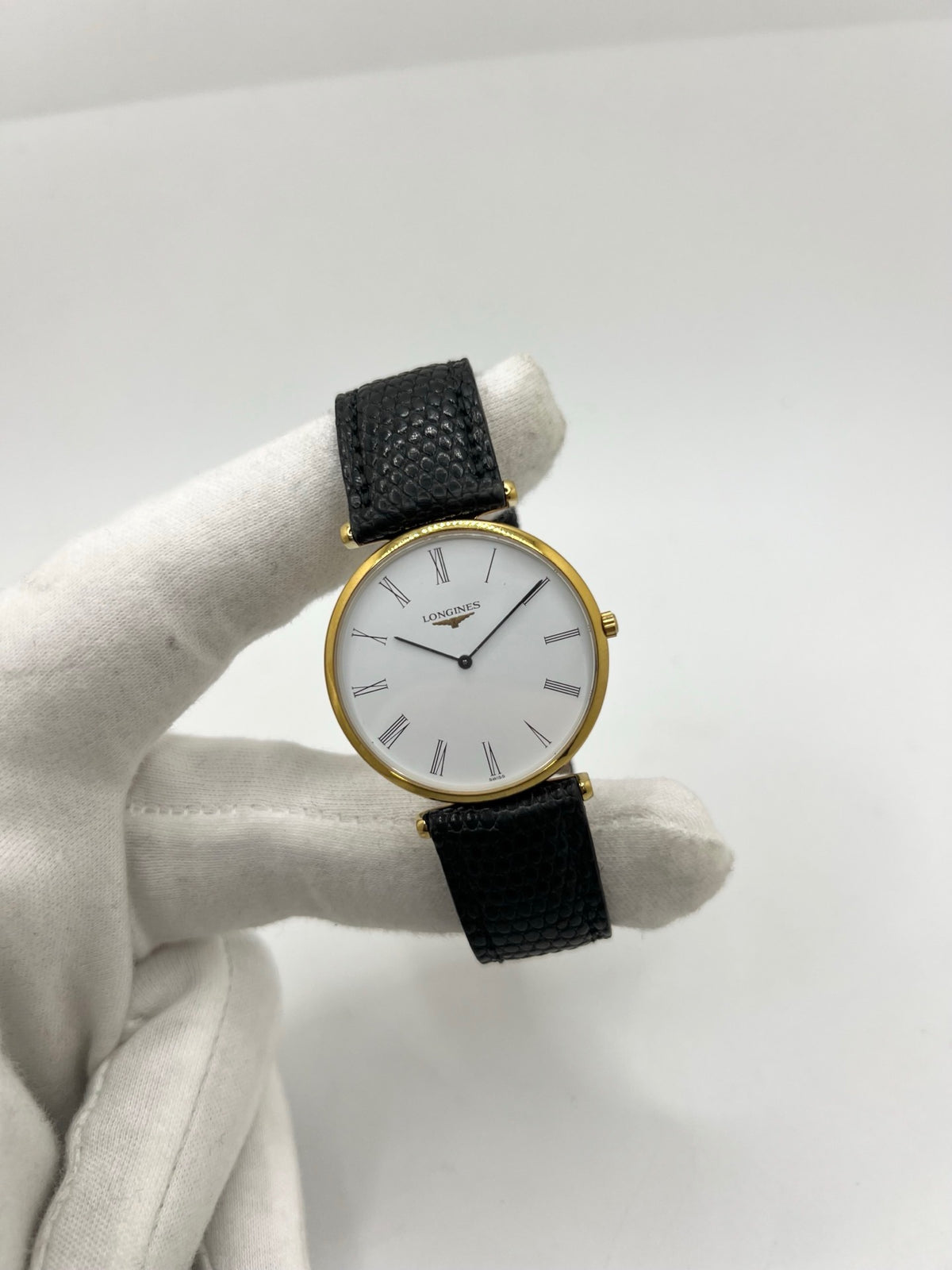 Montre LONGINES La Grande Classique plaqué or, acier et cuir