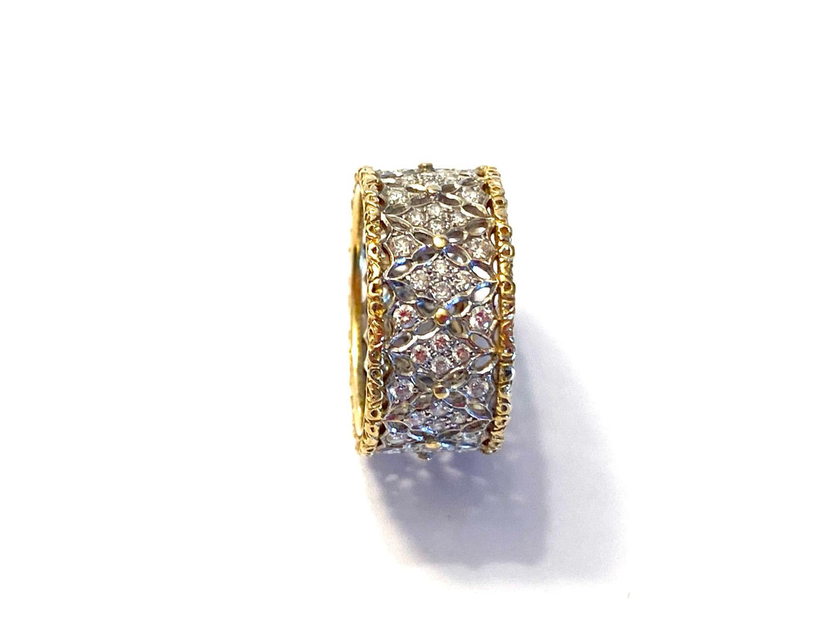Bague BUCCELLATI collection Eternelle Vietri, en or jaune et or blanc sertie de diamants