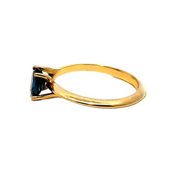 Bague Solitaire en or jaune et saphir