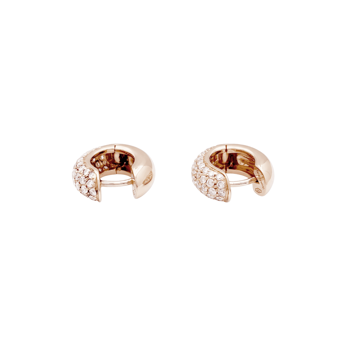 Boucles d'oreilles Créoles WEMPE en or rose et diamants
