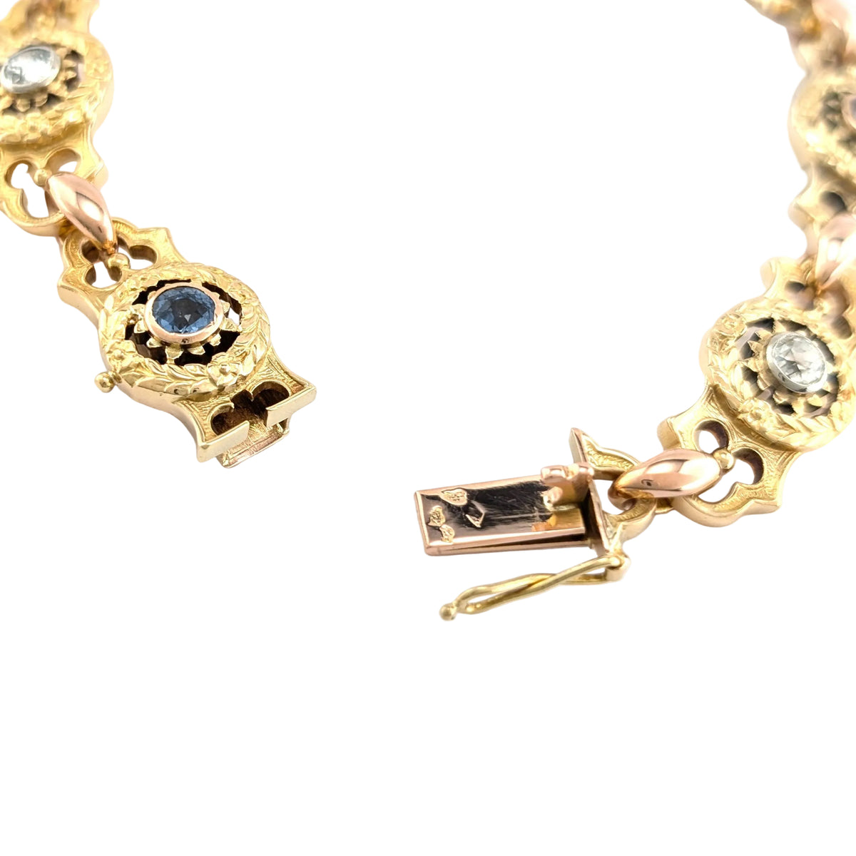 Bracelet Maille en or jaune, saphirs et diamants