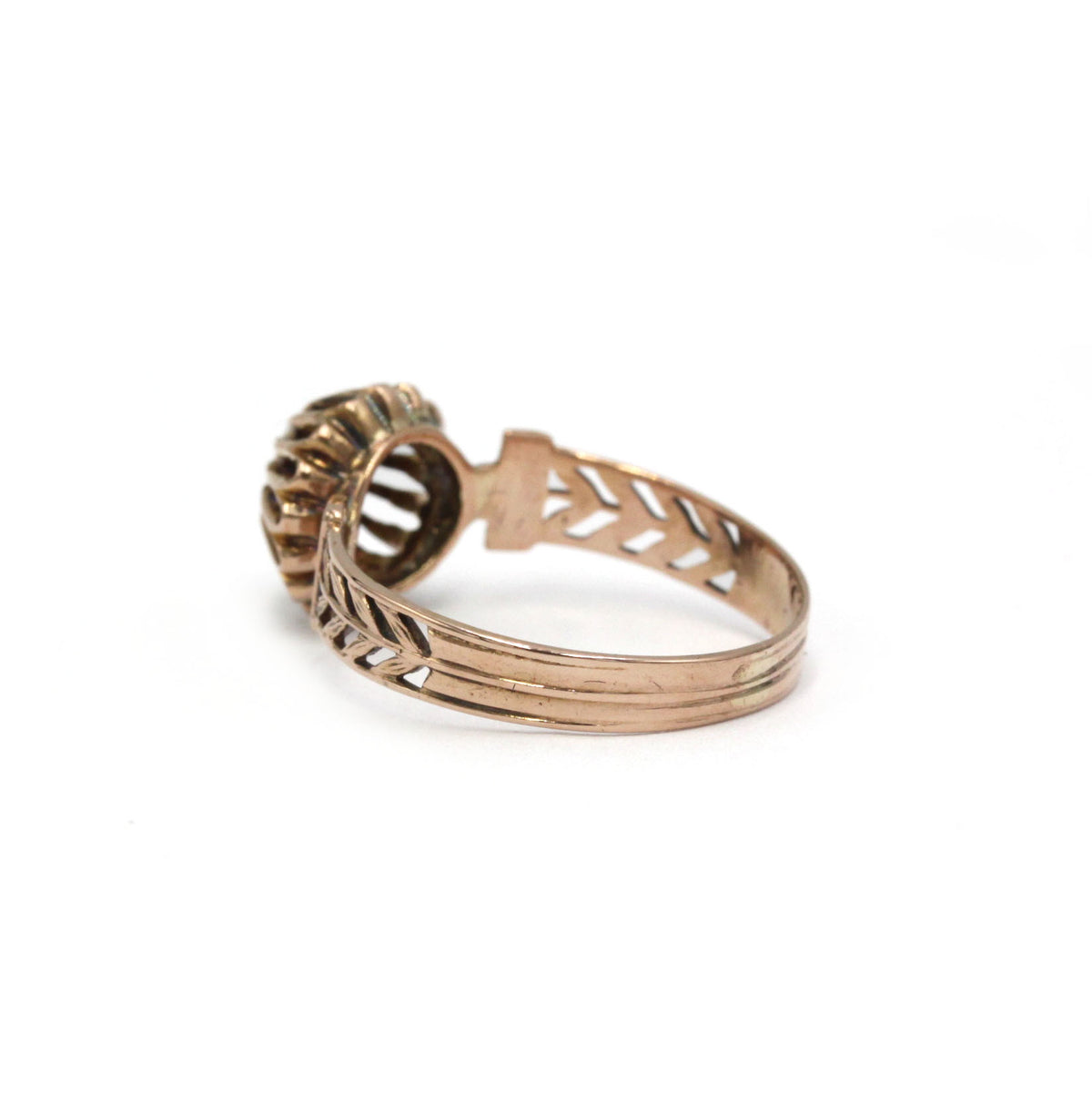 Bague en or rose 750 diamant taille rose