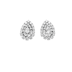 Boucles d'oreilles Clips BOUCHERON en or blanc, platine et diamants