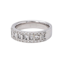 Bague Bandeau Or blanc Diamant