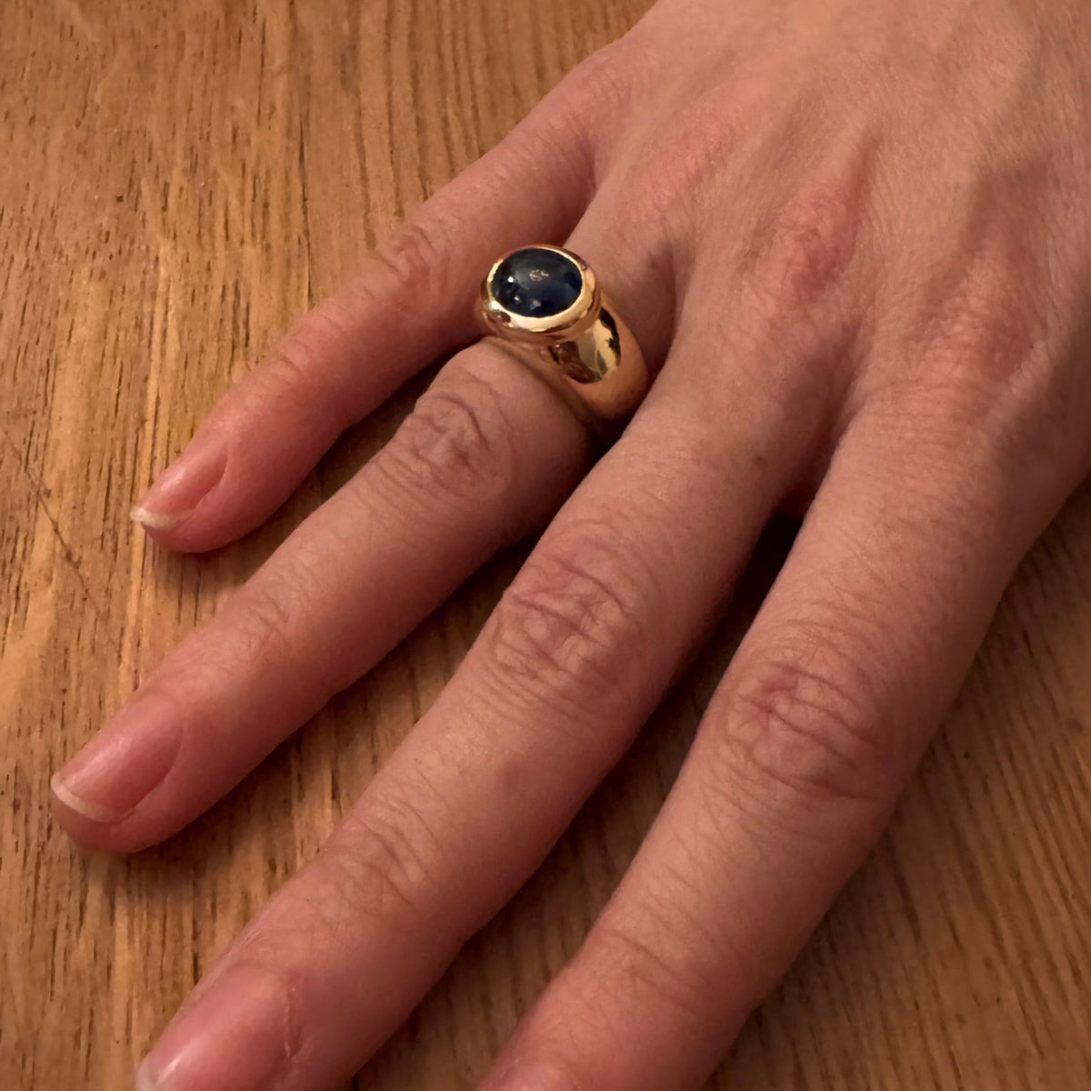 Bague Jonc en or jaune et tanzanite