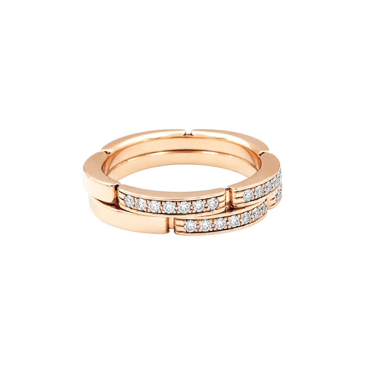Bague Alliance CARTIER "Maillon Panthère" en or rose et diamants