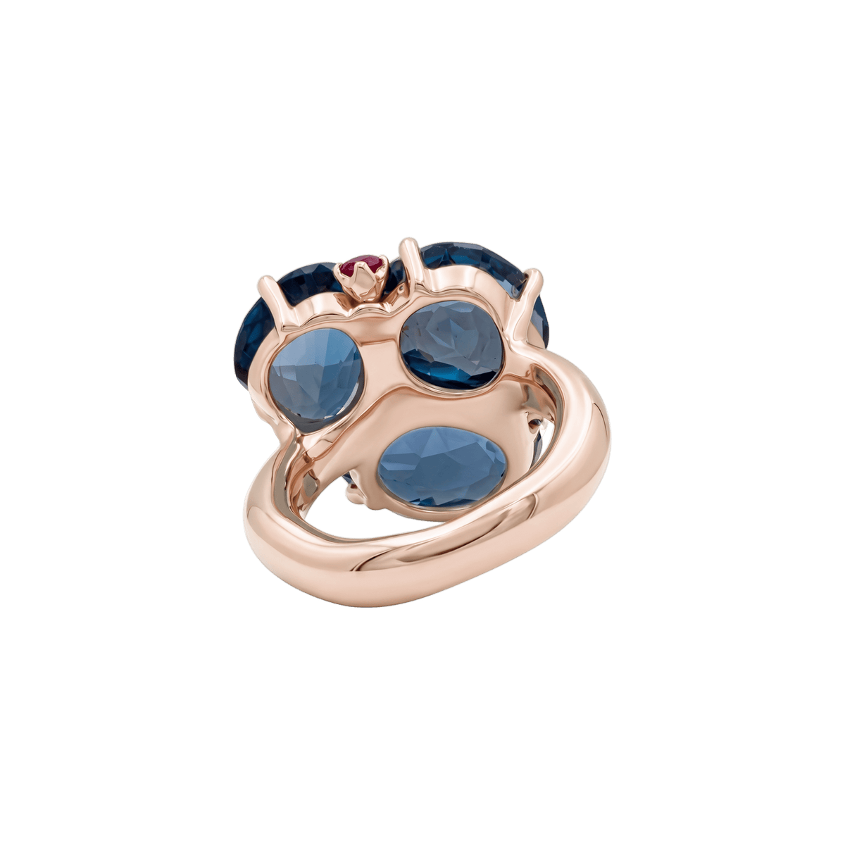 Bague Cocktail POMELLATO "Bahia" en or rose, topazes et saphirs