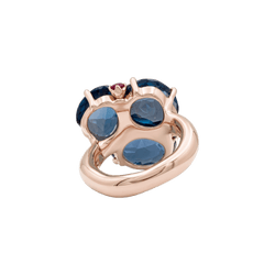 Bague Cocktail POMELLATO "Bahia" en or rose, topazes et saphirs